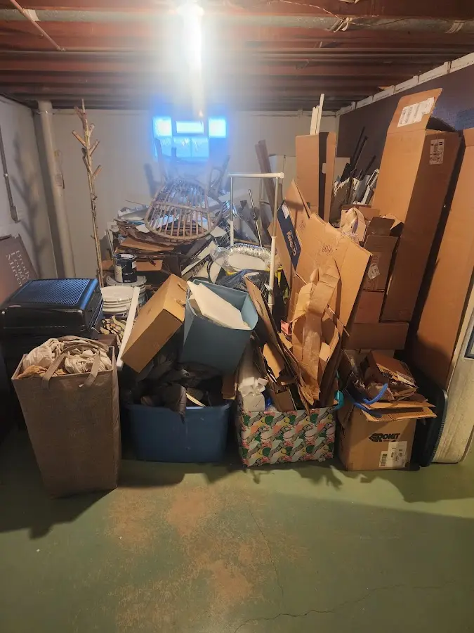 Roll-off dumpster container at job site for 8 Yard Dumpster Rental in Cape Elizabeth